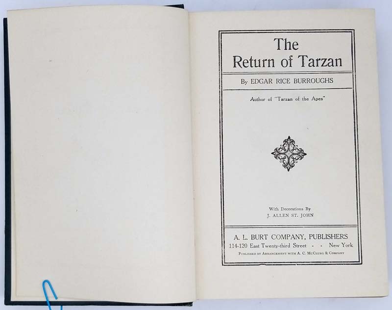 The Return of Tarzan - Edgar Rice Burroughs 1914
