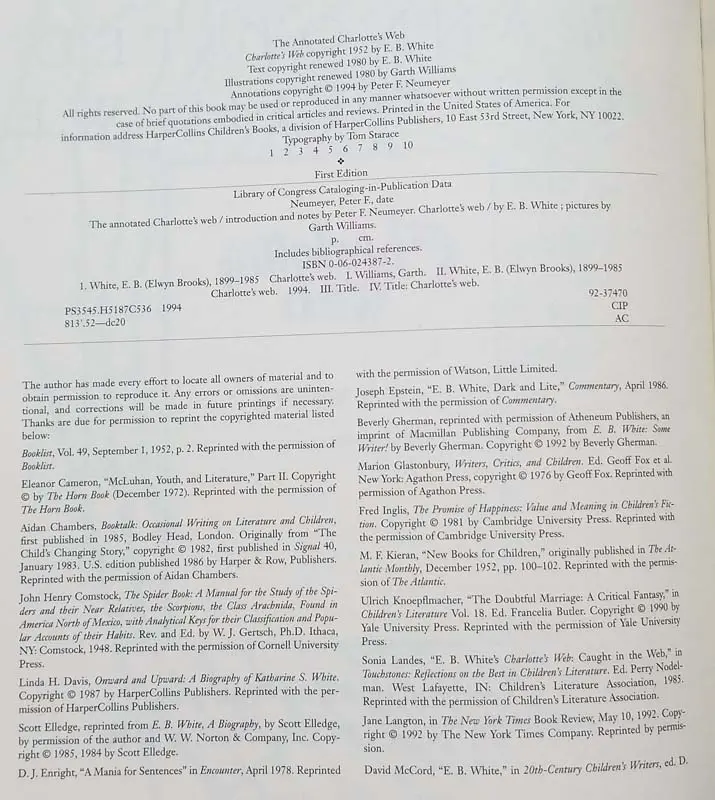 The Annotated Charlotte's Web - E. B. White 1994