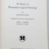 Being and Nothingness - Jean-Paul Sartre 1956