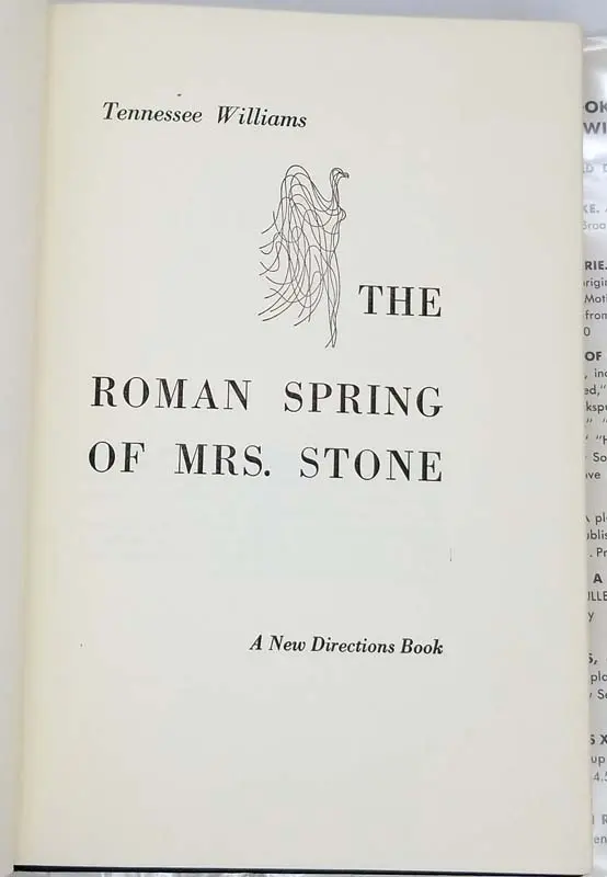 The Roman Spring of Mrs. Stone - Tennessee Williams 1950 The Roman Spring of Mrs. Stone - Tennessee Williams 1950