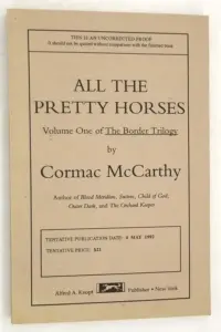 All the Pretty Horses - Cormac McCarthy ARC Uncorected Proof 1992