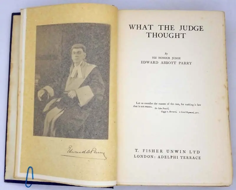 What The Judge Thought - Edward Abbott Parry 1923