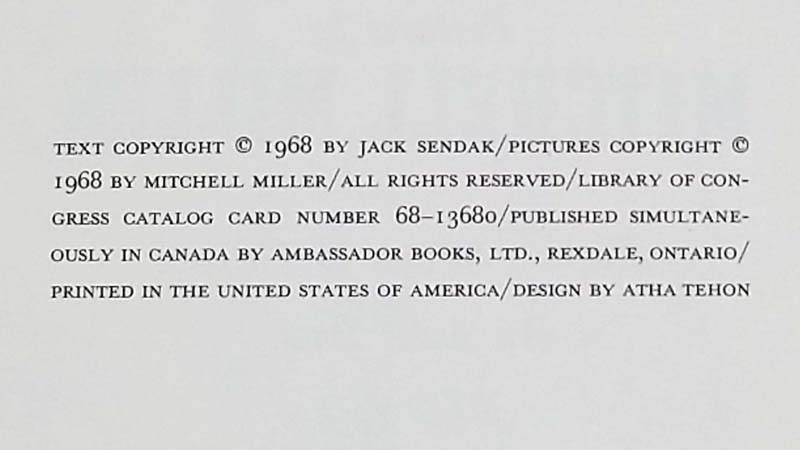 Martze - Jack Sendak 1968 | 1st Edition