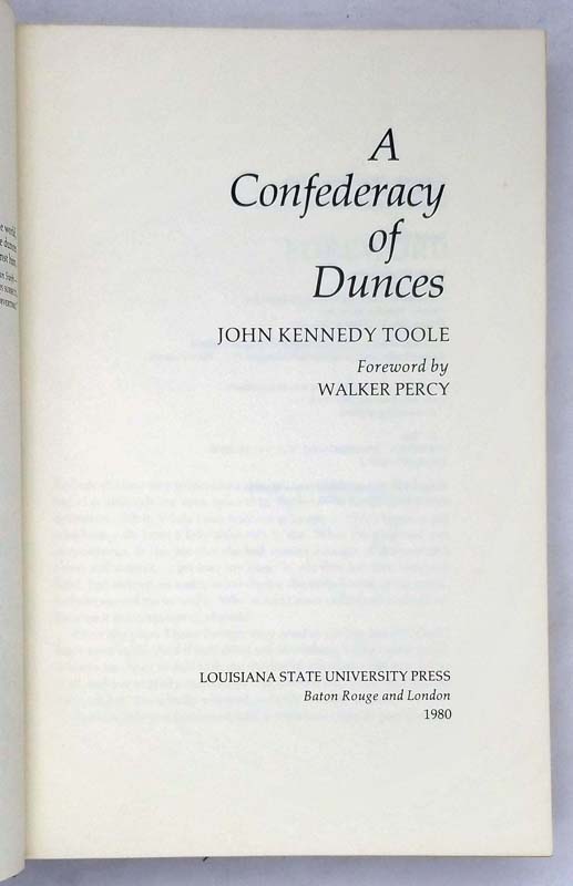 A Confederacy of Dunces - John Kennedy Toole 1980