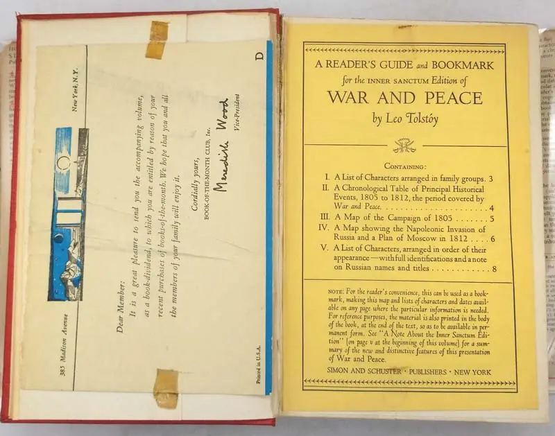 War & Peace - Leo Tolstoy 1942 | Inner Sanctum Edition