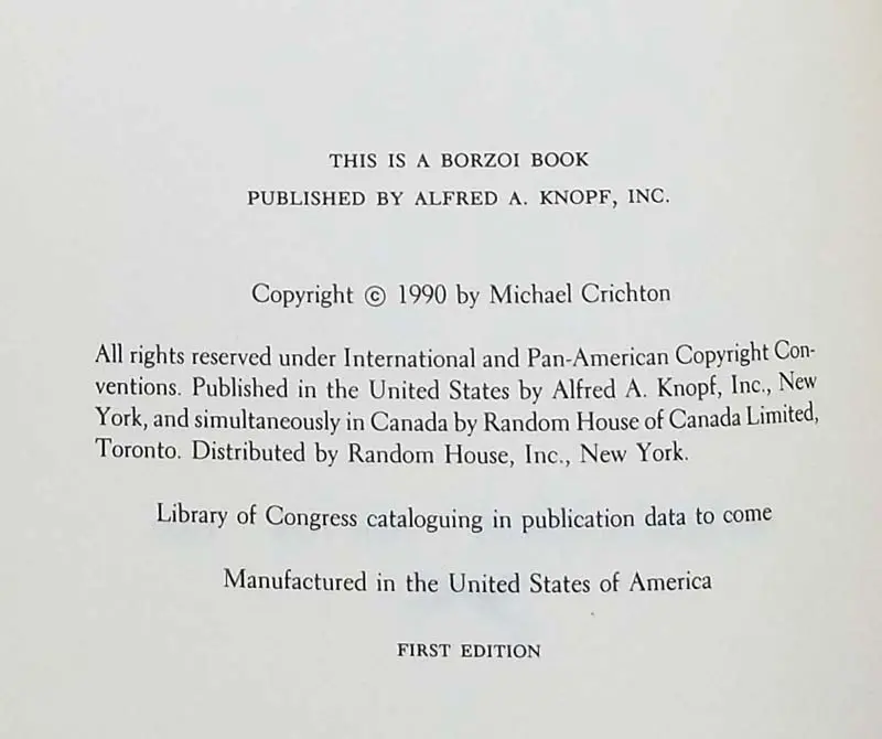 Jurassic Park - Michael Crichton ARC Uncorrected Proof 1990