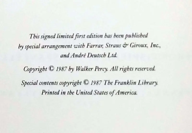 The Thanatos Syndrome - Walker Percy 1987 SIGNED