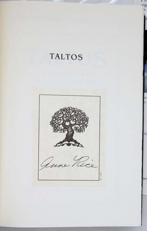 Taltos - Anne Rice 1994 SIGNED