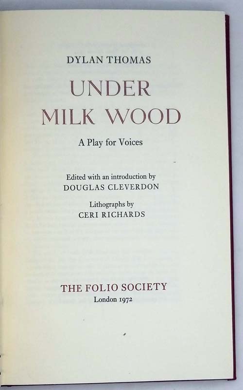 Under the Milk Wood - Dylan Thomas 1972 | Folio Society