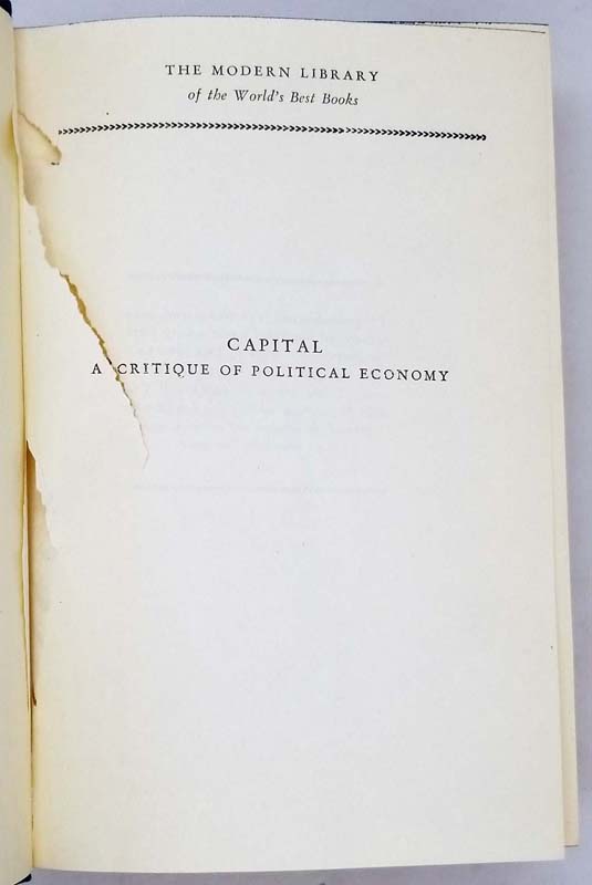 Capital - Karl Marx 1906 | Modern Library