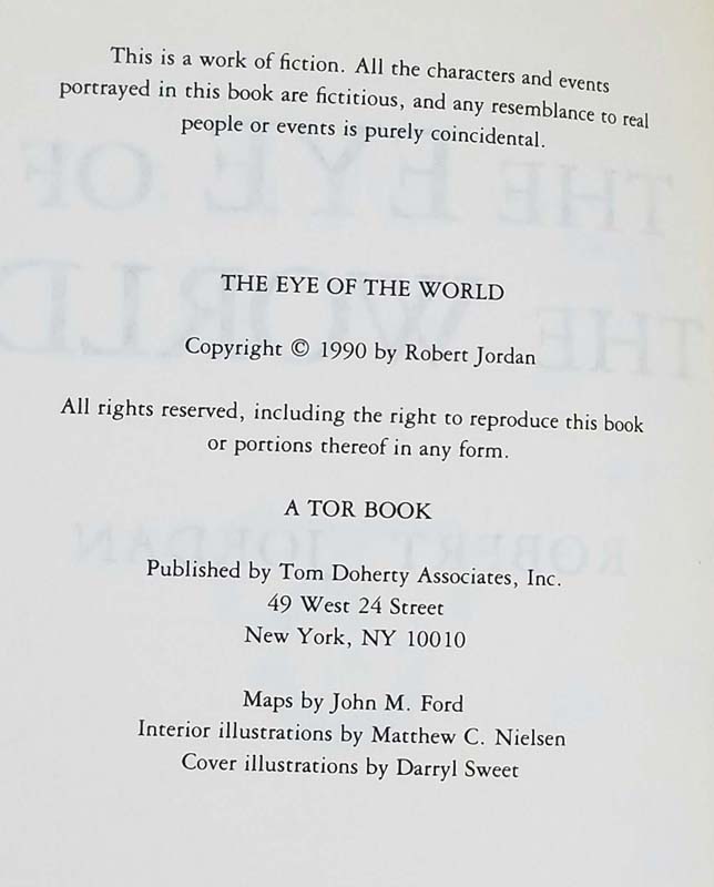 The Eye of the World - Robert Jordan 1990 | 1st BCE