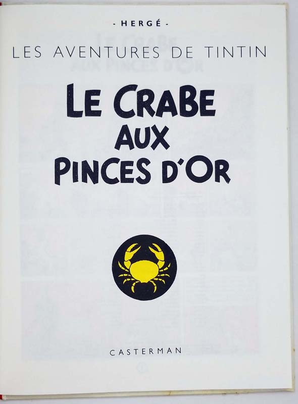 Tintin - Le Crab aux Pinces d'Or - Hergé 1982 | Rare First Edition ...