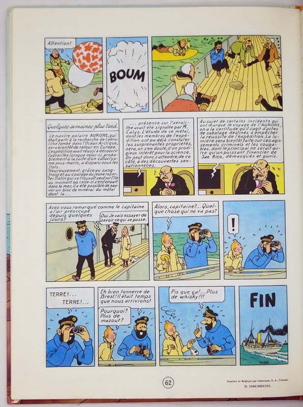 Tintin L'Etoile Mystérieuse - Hergé 1966