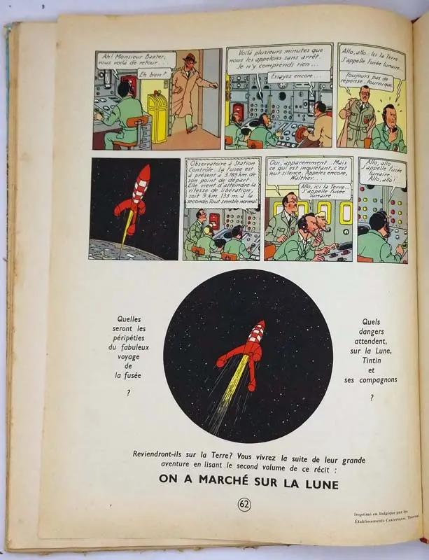 Tintin Objectif Lune - Hergé 1953 Tintin Objectif Lune - Hergé 1953