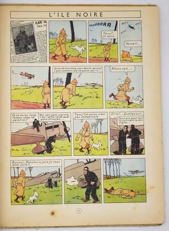 Tintin L'Île Noir - Hergé 1958