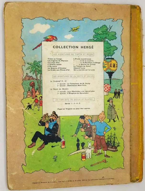 Tintin Le Tresor de Rackham le Rouge - Hergé 1947 Tintin Le Tresor de Rackham le Rouge - Hergé 1947