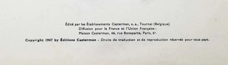 Tintin Le Tresor de Rackham le Rouge - Hergé 1947 Tintin Le Tresor de Rackham le Rouge - Hergé 1947
