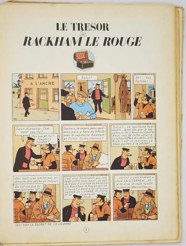 Tintin Le Tresor de Rackham le Rouge - Hergé 1947 Tintin Le Tresor de Rackham le Rouge - Hergé 1947