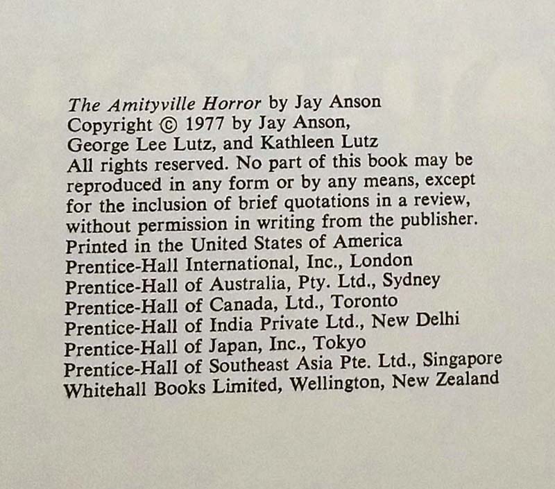 The Amityville Horror - Jay Anson 1977 BCE