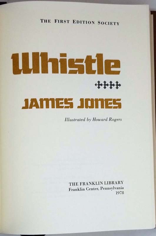 Whistle - James Jones 1978 | 1st Edition Franklin Library