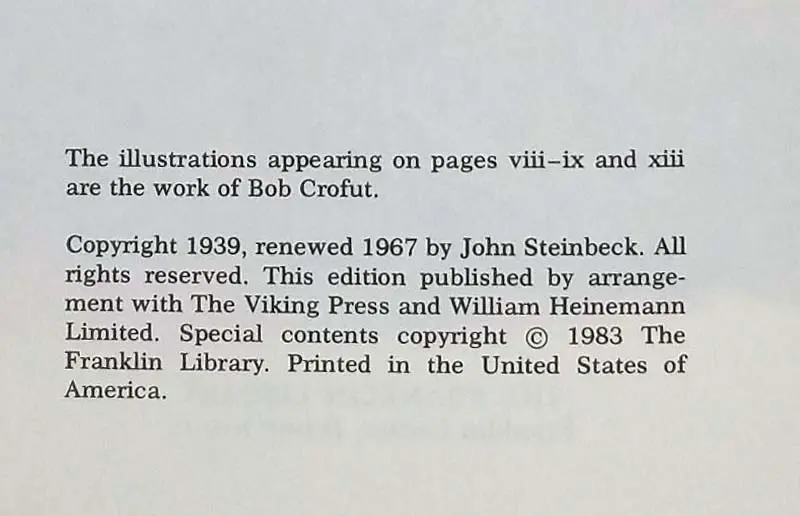 The Grapes of Wrath - John Steinbeck 1983 | Franklin Library
