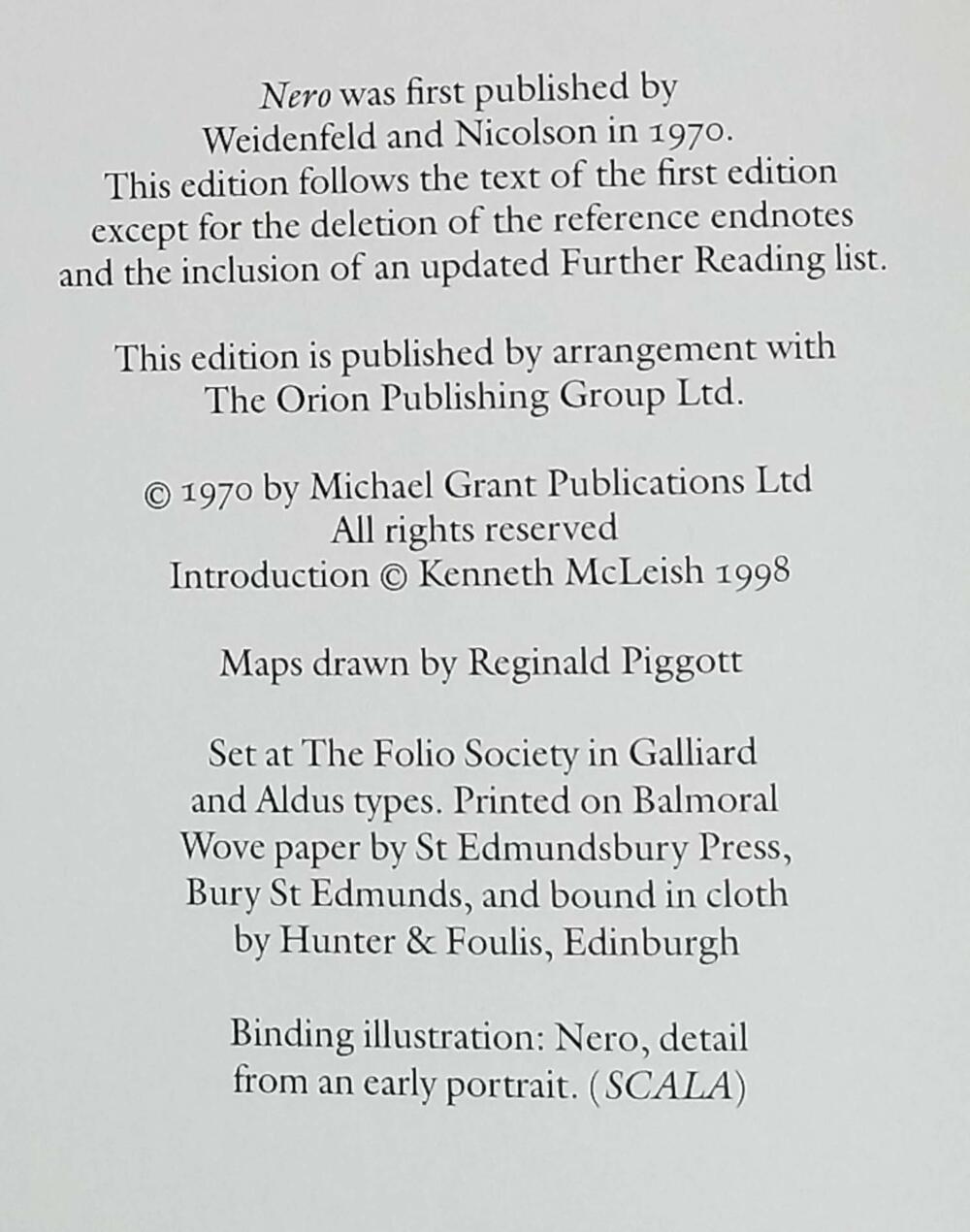 Nero - Michael Grant 1998 | Folio Society