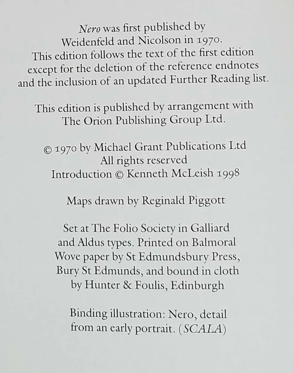Nero - Michael Grant 1998 | Folio Society
