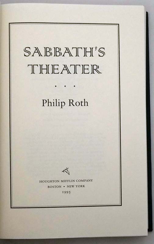 Sabbath's Theater - Philip Roth 1995 | 1st Edition