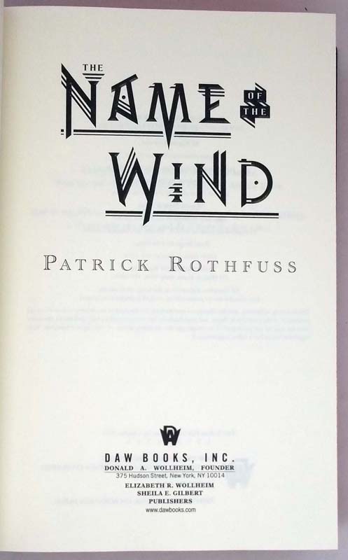 The Name of the Wind - Patrick Rothfuss 2017 | 1st Deluxe Edition