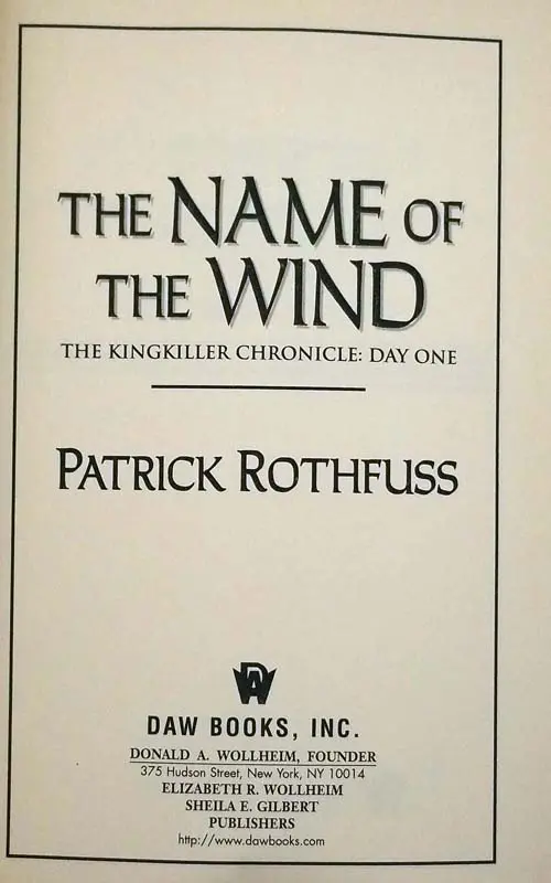 The Name of the Wind - Patrick Rothfuss 2007 | 1st Edition