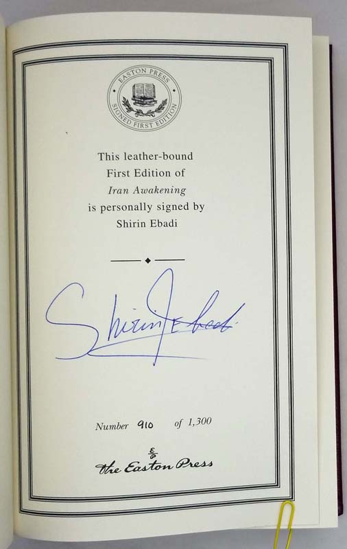 Iran Awakening - Shirin Ebadi 2003 | 1st Edition Easton Press SIGNED