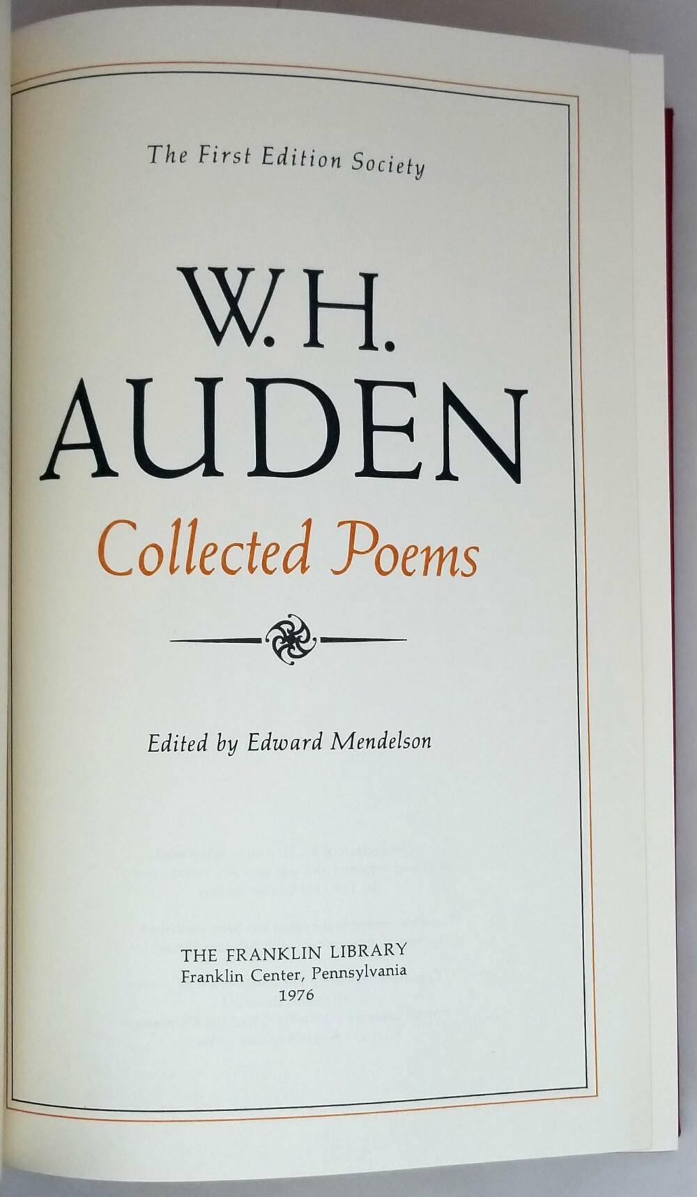 Collected Poems - W. H. Auden 1976 | Franklin Library