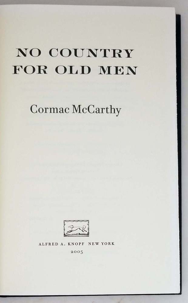 No Country for Old Men - Cormac McCarthy 2005 | 1st Edition