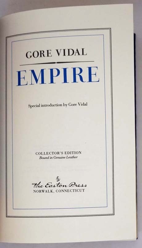 Empire - Gore Vidal 1990 | Easton Press