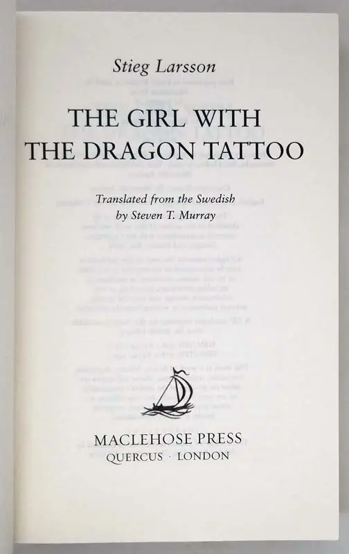 The Girl with the Dragon Tattoo - Stieg Larsson 2008 | ARC Proof 1st Edition The Girl with the Dragon Tattoo - Stieg Larsson 2008 | ARC Proof 1st Edition