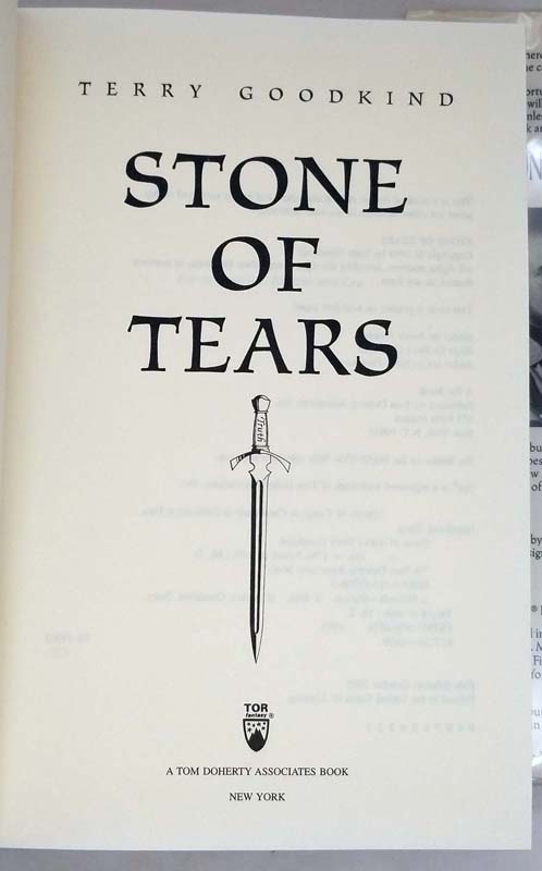 Stone of Tears - Terry Goodkind 1995 | 1st Edition