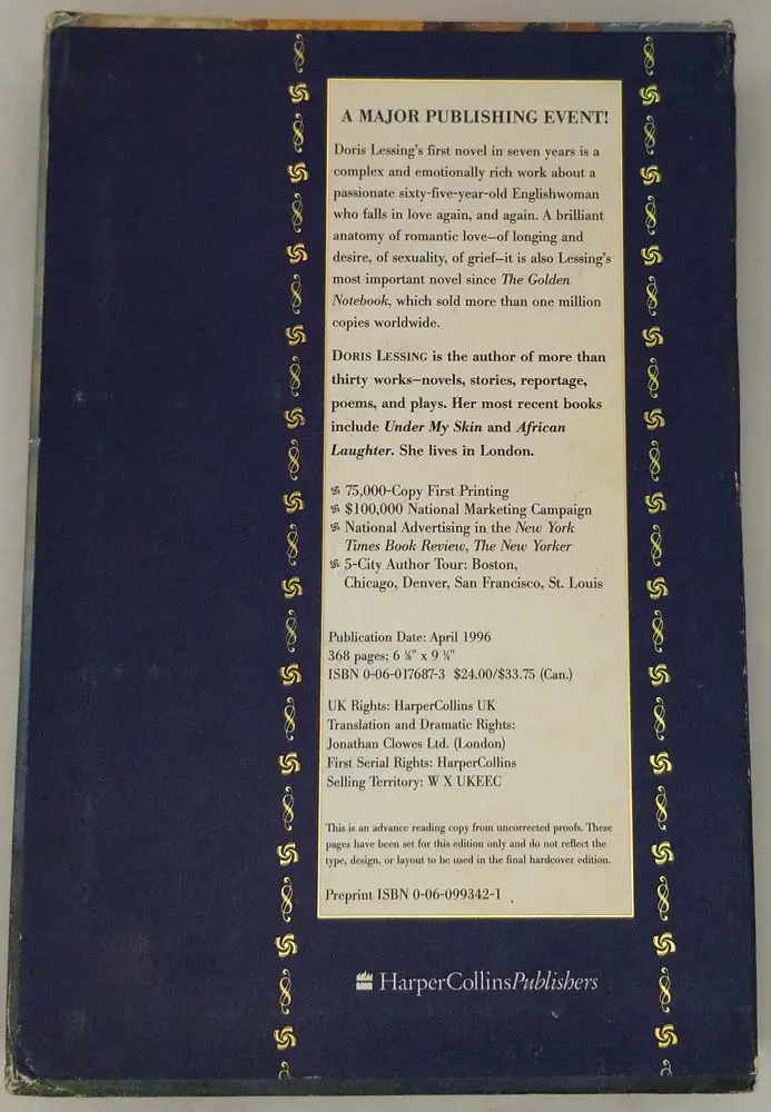 Love, Again - Doris May Lessing 1995 | 1st Edition ARC Proof