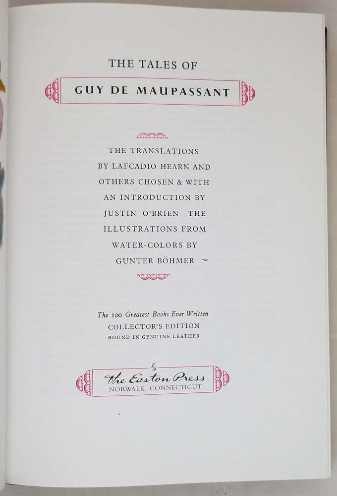 Tales of Guy De Maupassant - Guy de Maupassant 1977 | Easton Press