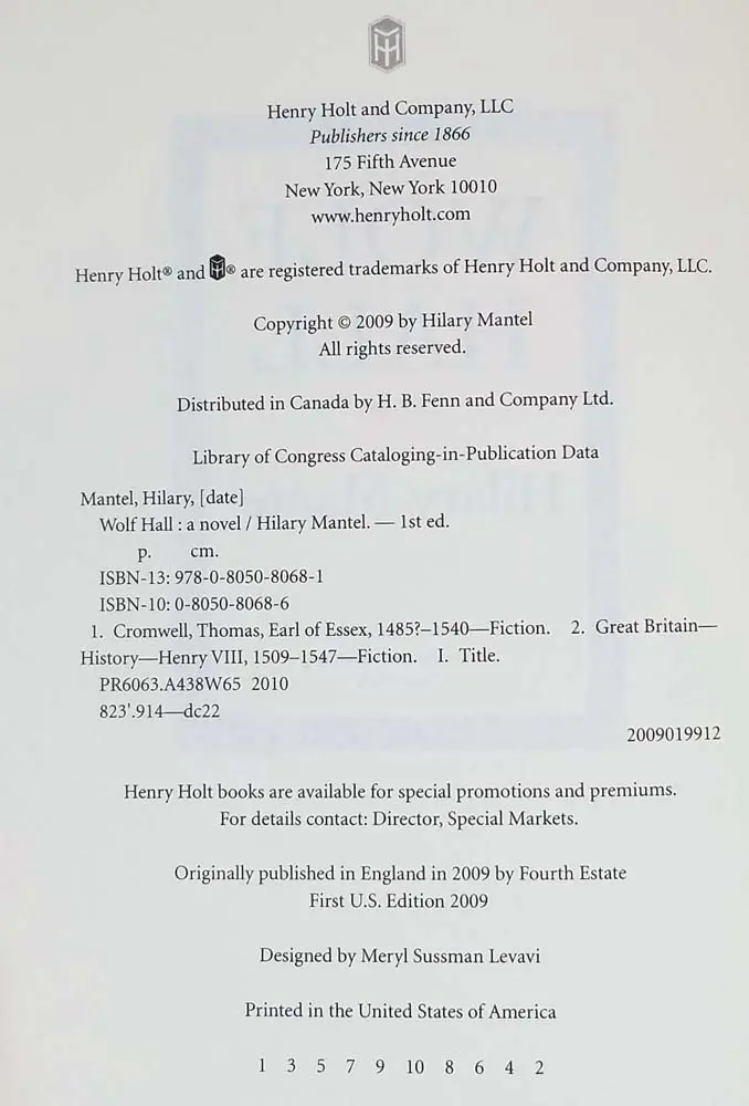 Wolf Hall - Hilary Mantel 2009 | 1st Edition Wolf Hall - Hilary Mantel 2009 | 1st Edition