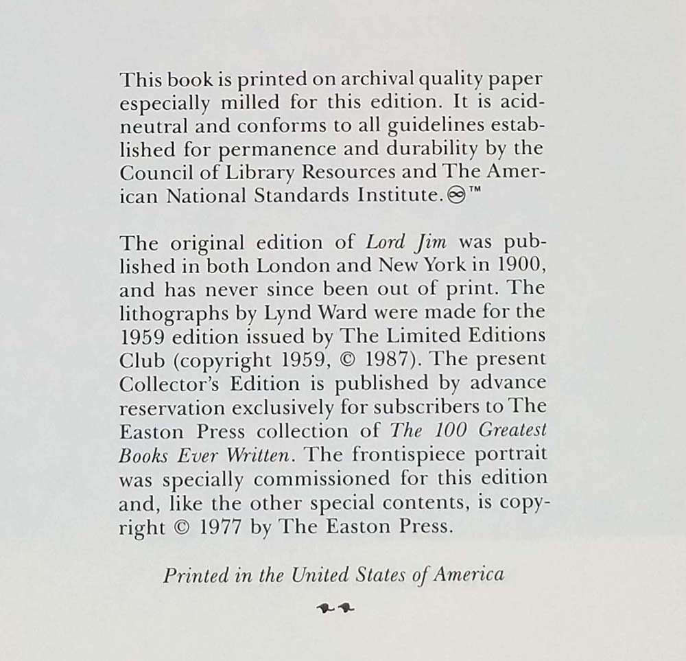 Lord Jim - Joseph Conrad 1987 | Easton Press