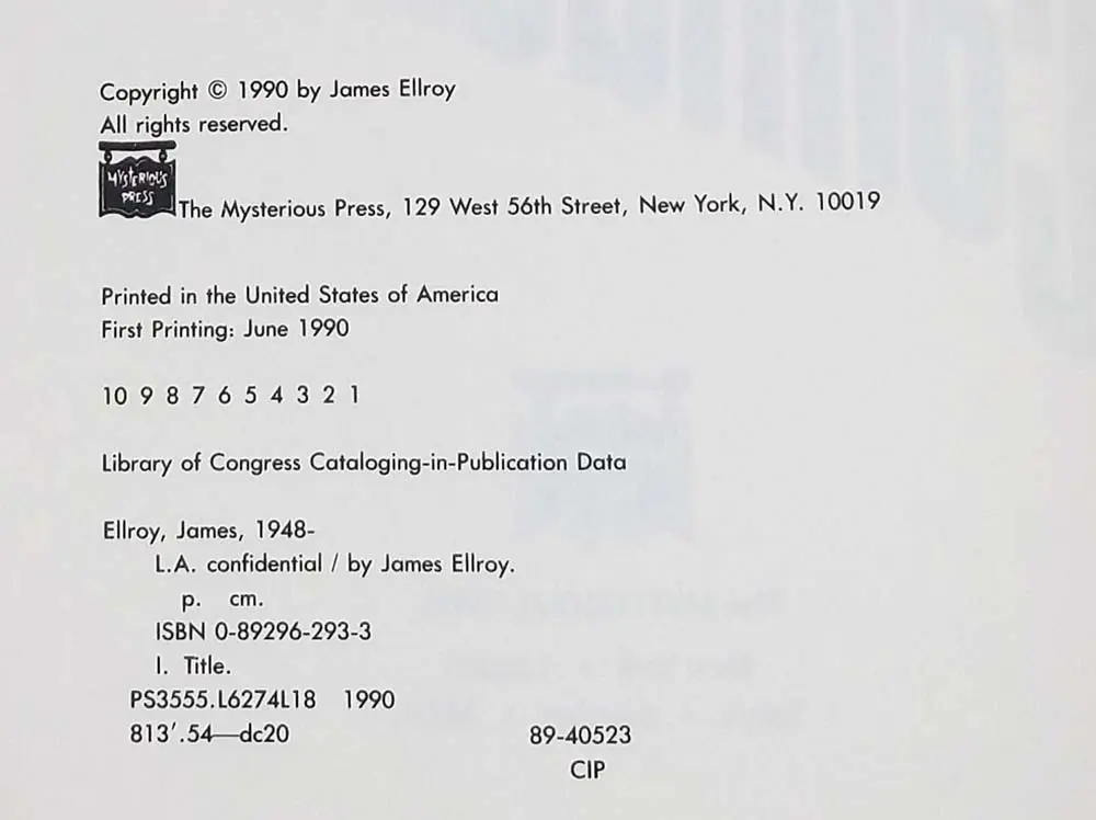 L.A. Confidential - James Ellroy 1990 | 1st Edition
