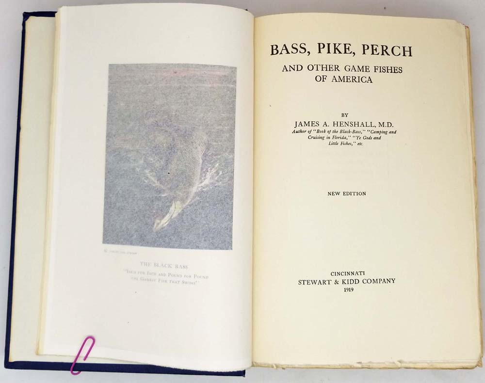 Bass, Pike, Perch and others Game Fishes of America - James A. Henshall 1919 | 1st Edition
