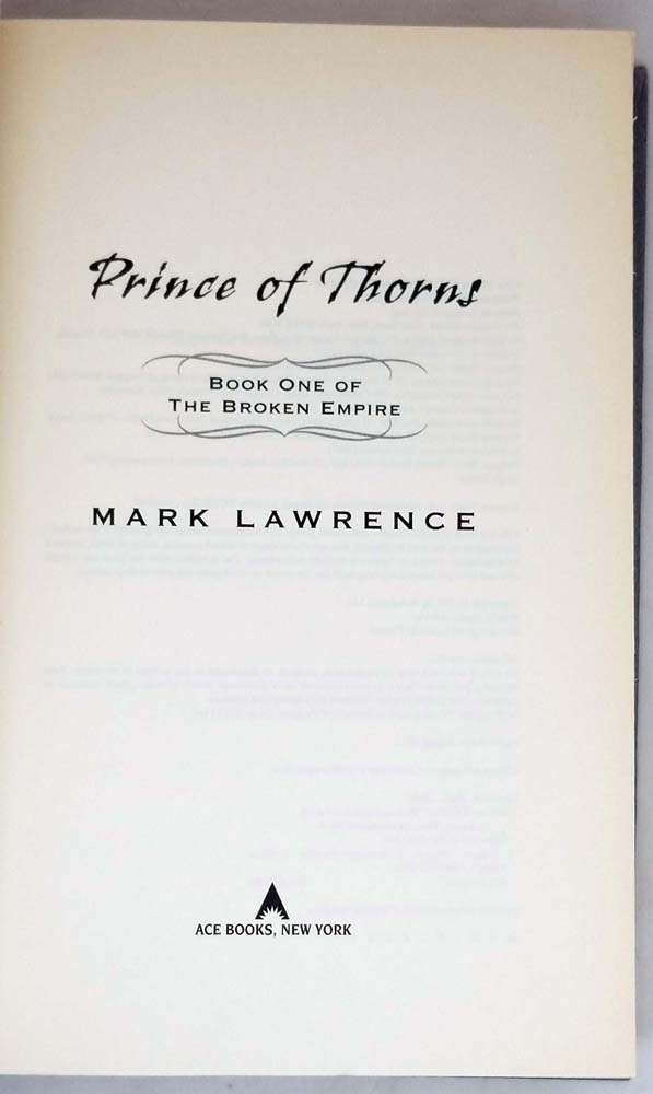Prince of Thorns - Mark Lawrence 2011 | 1st Edition