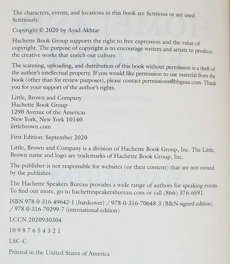 Homeland Elegies - Ayad Akhtar 2020 | 1st Edition SIGNED