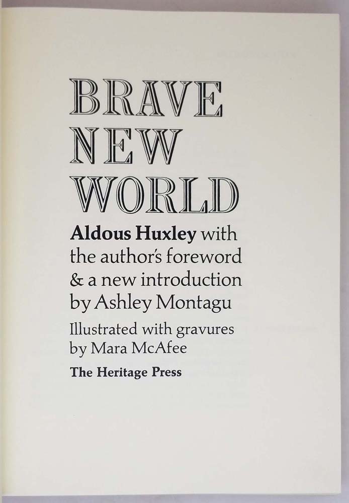 Brave New World - Aldous Huxley 1958 | Heritage Press