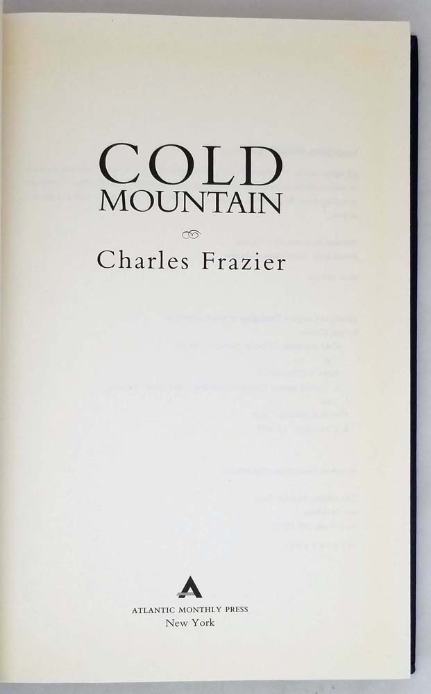 Cold Mountain - Charles Frazier 1997 | 1st Edition