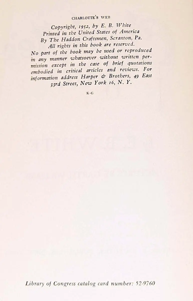 Charlotte's Web - E. B. White 1952