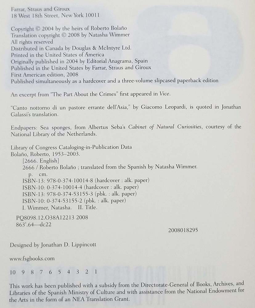 2666 - Roberto Bolaño 2008 | 1st Edition