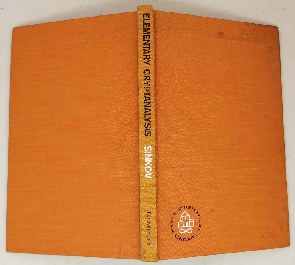 Elementary Cryptanalysis - Abraham Sinkov 1968 | 1st Edition