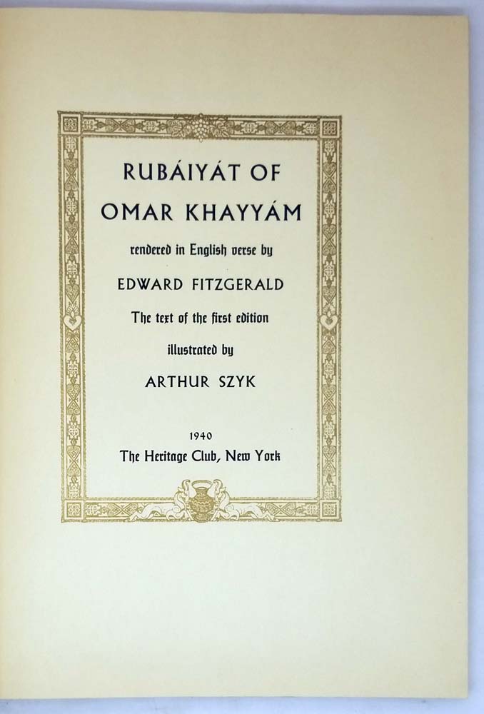 Rubaiyat of Omar Khayyam - Arthur Szyk 1940